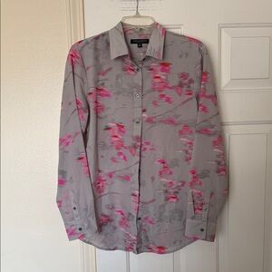 Banana Republic Gray and Pink Button Down Shirt